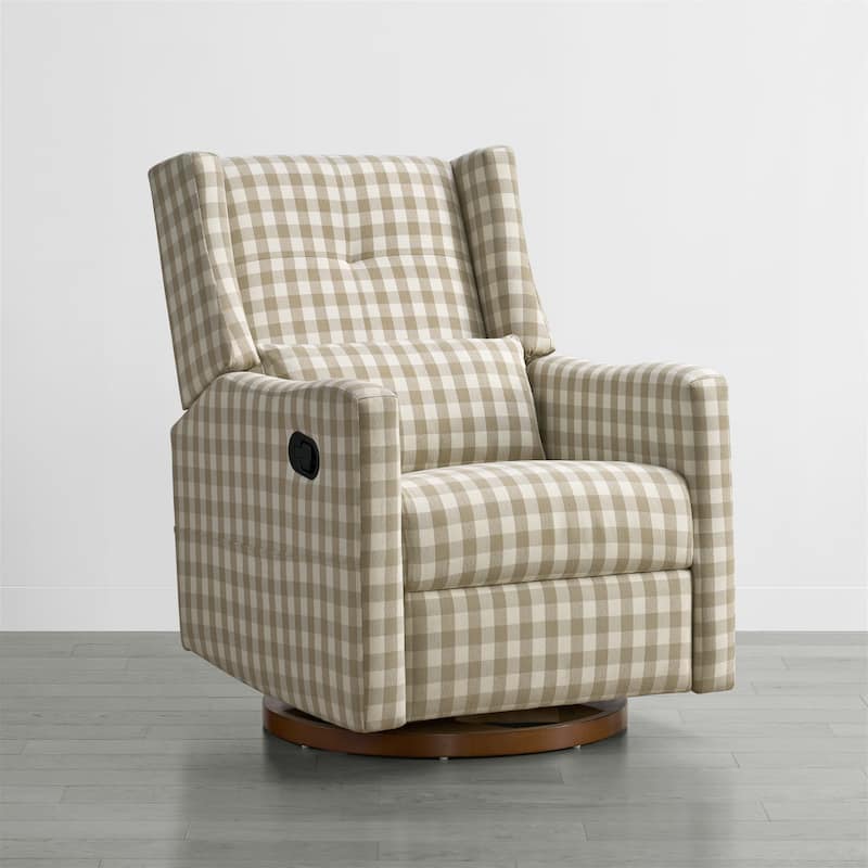 Lincoln Manual Swivel Glider Recliner with Lumbar Pillow