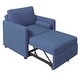 preview thumbnail 9 of 8, Roomfitters Convertible Sleeper Chair, 3 in 1 Velvet Lounger with Adjustable Backrest, Compact Bed Option, Blue
