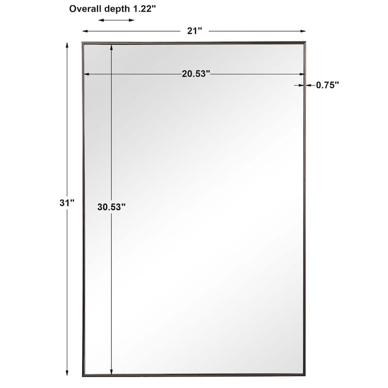 Copper Grove Thin Framed Rectangular Wall Mirror