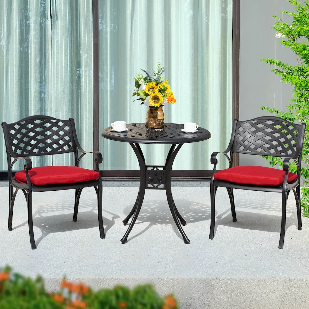 Outdoor 2-Person Cast Aluminum Bistro Set