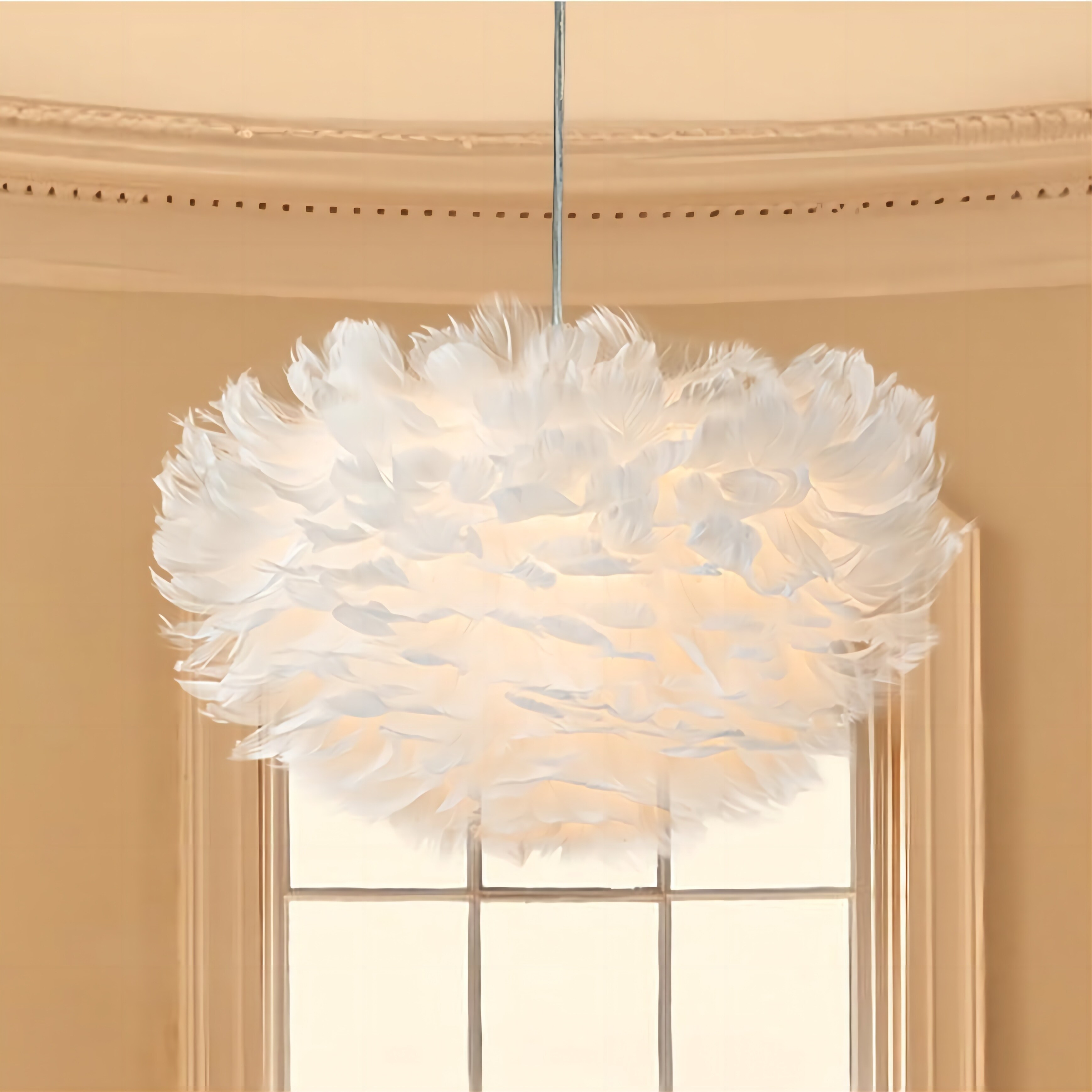 White feather ceiling light on sale