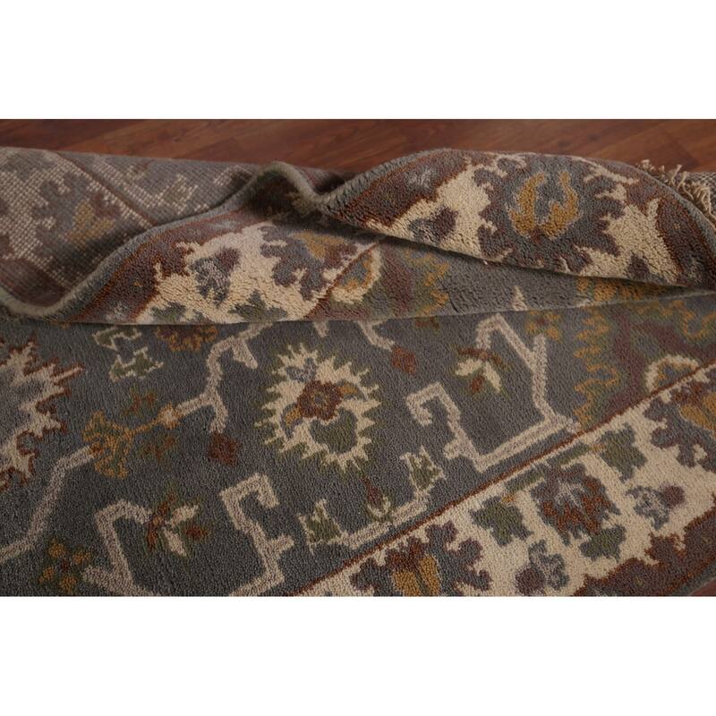Gray Oushak Indian Accent Rug Hand-Knotted Wool Carpet - 3'1"x 5'4"