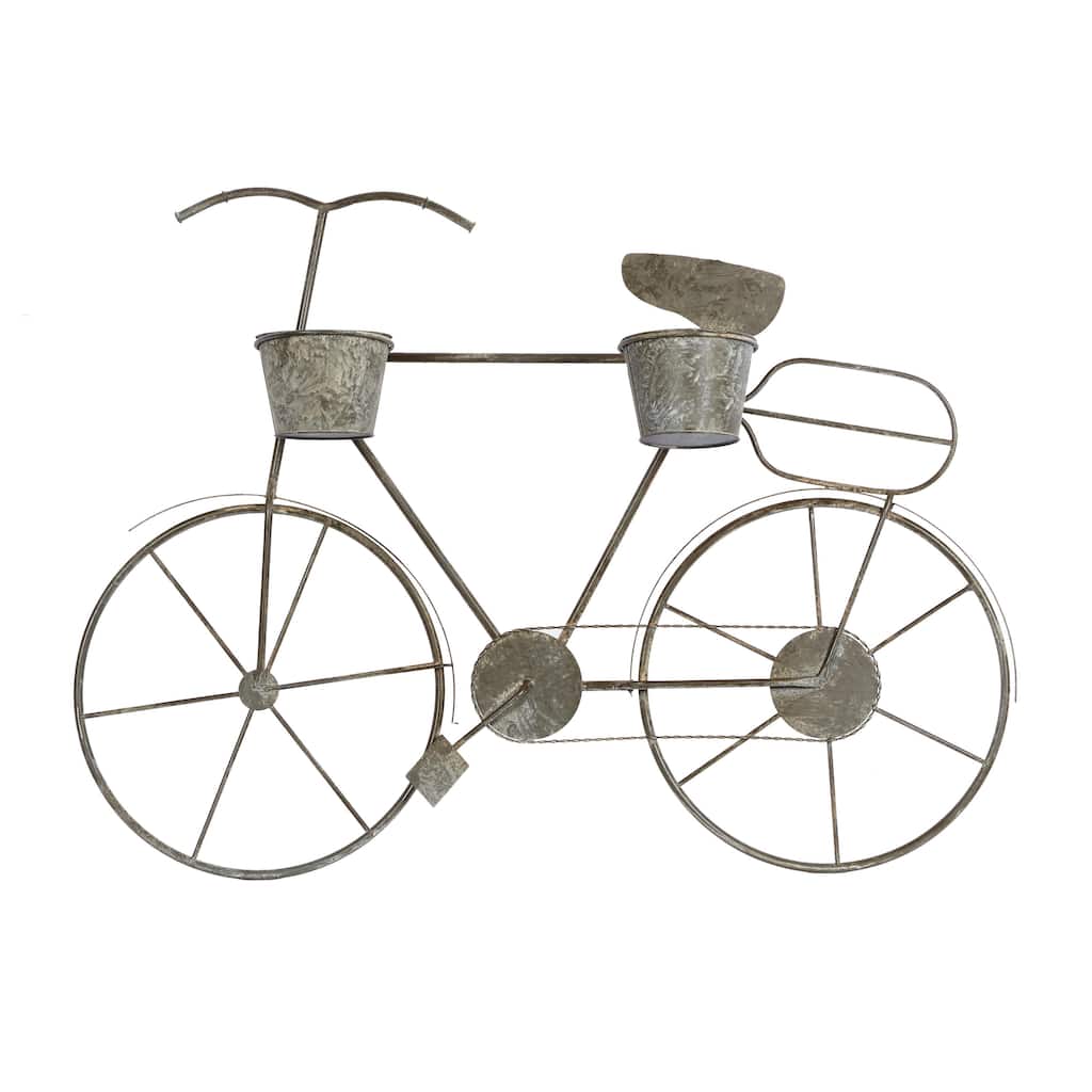 Metal Bike Planter - Gray - Roche River Decor