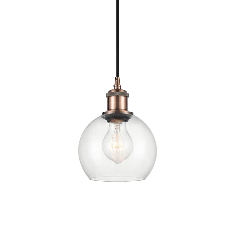 Innovations Lighting 516-1P-10-6 Athens Pendant Athens 6" Wide Mini - Antique Copper / Clear