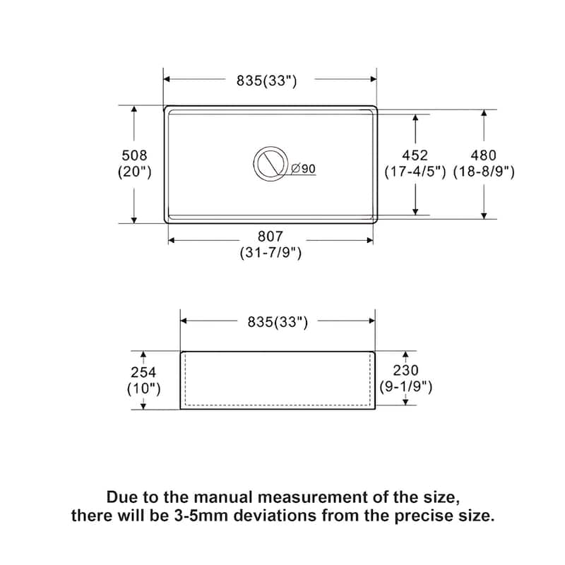 White Kitchen Sink Workstation - 33 x 20 x 10 inch White Porcelain Ceramic Sngle Bowl Kitchen Sink