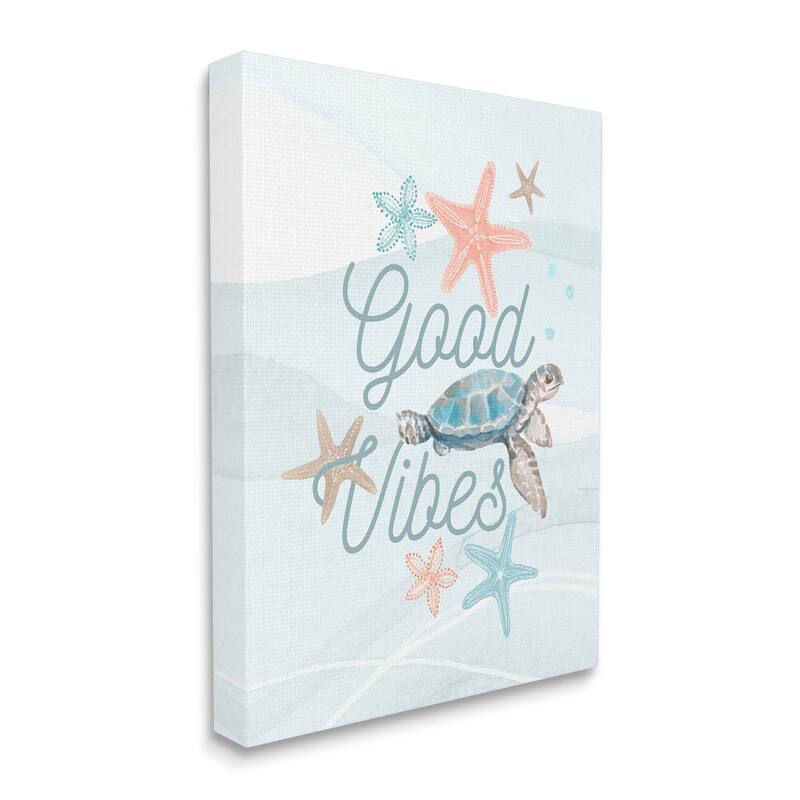 Stupell Industries Good Vibes Underwater Sea Life Canvas Wall Art by