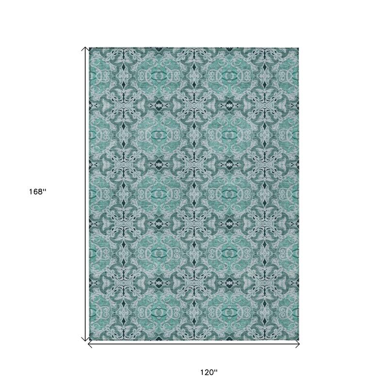 HomeRoots Medallion Transitional Rectangle Outdoor Rug