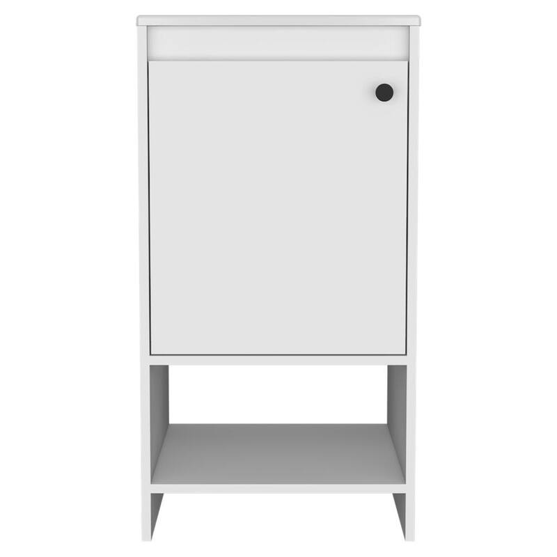 Bathroom Vanity with One Cabinet and Two Shelves, Light Gray, Ideal for Small Spaces and Powder Rooms