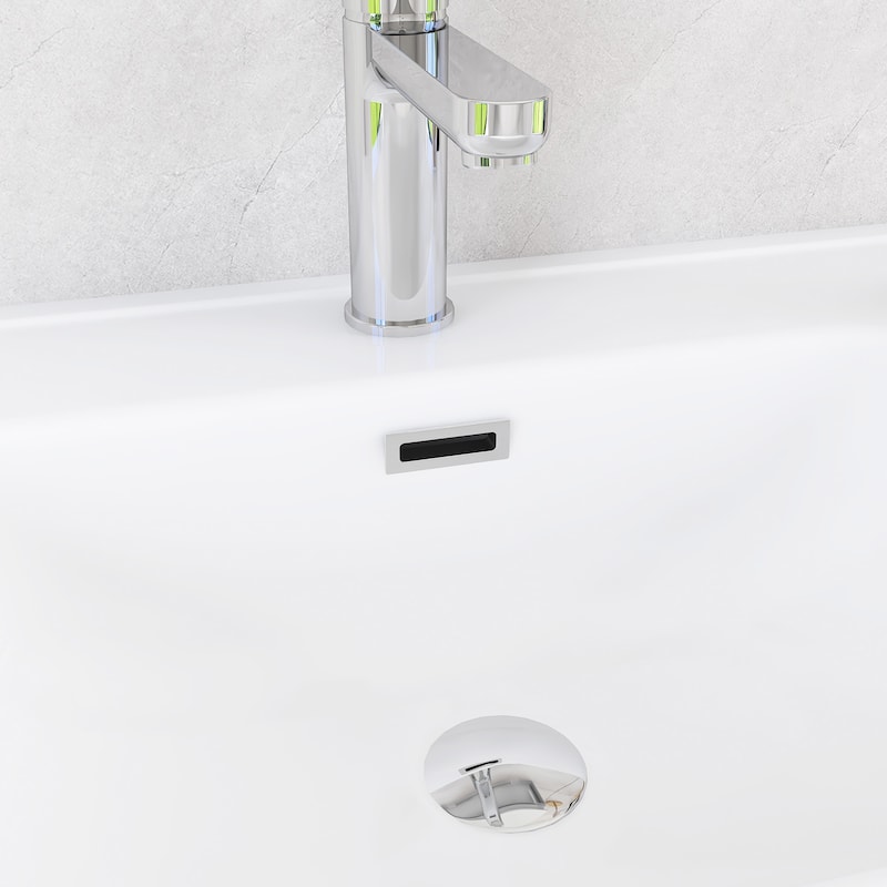 Floating Bathroom Vanity with Glossy White Integrated Ceramic Sink