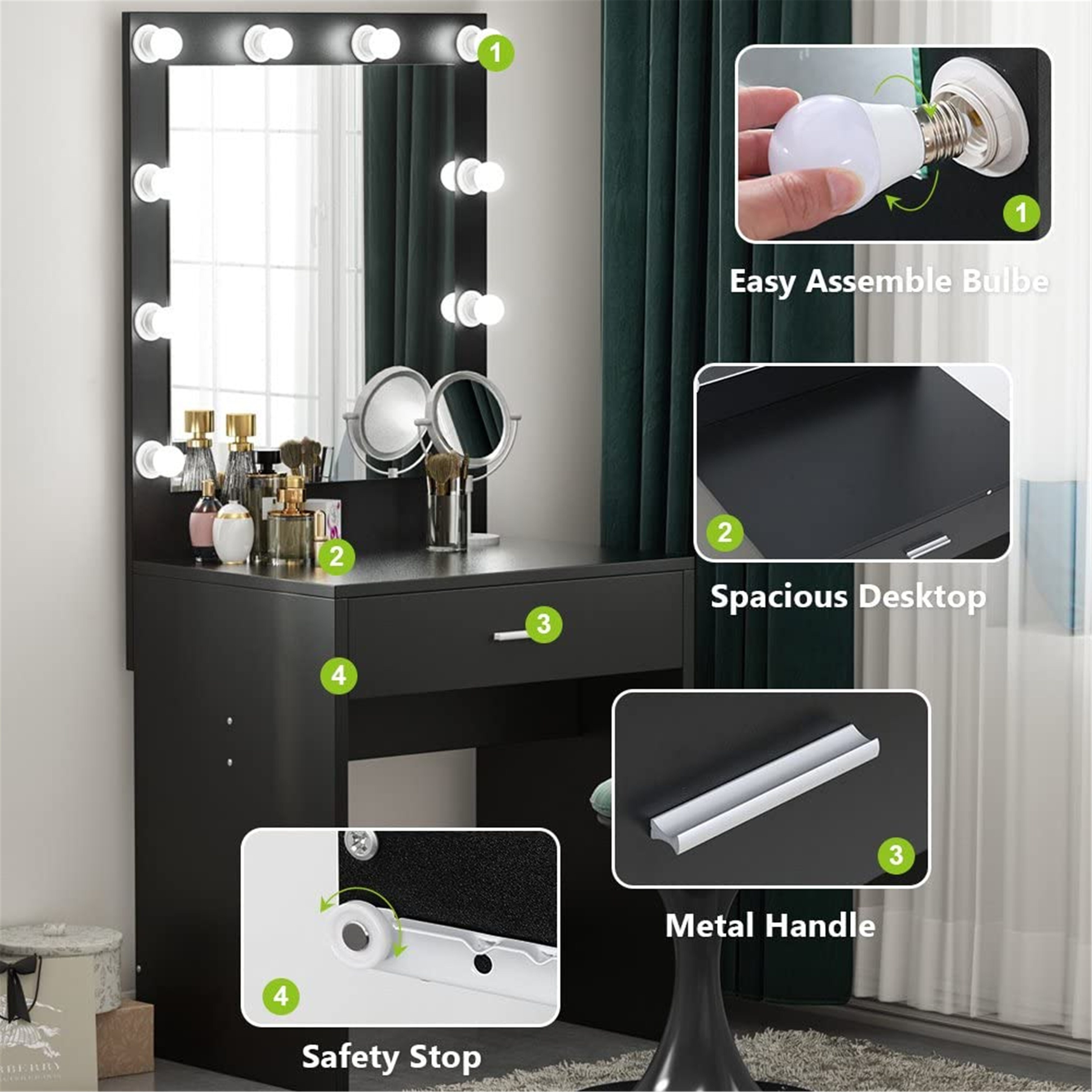 lighted vanity dresser