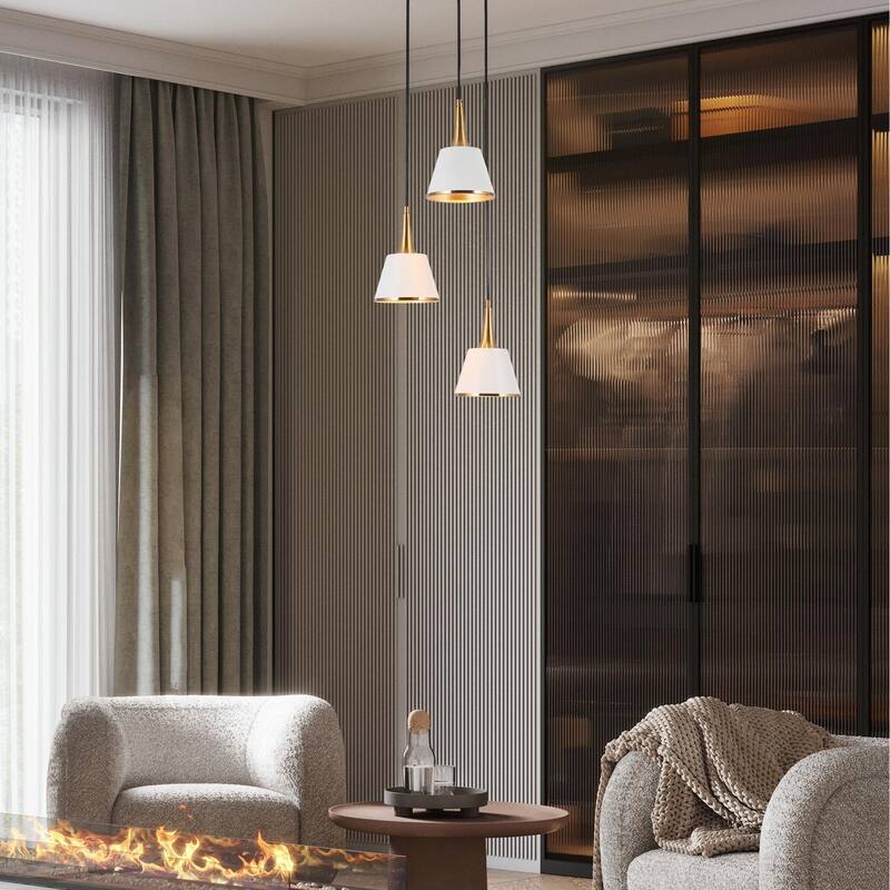 Nisa Modern Gold 3-Light Chandelier Island Pendant for Kitchen Island Foyer