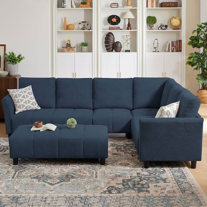 "102.56" W Reversible Sectional Sofa with Corner Seat & Extended Bench