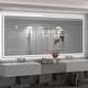 preview thumbnail 40 of 161, Large LED Bathroom mirror Tempered Glass Dimmable Anti-Fog Vanity Mirror 110x48