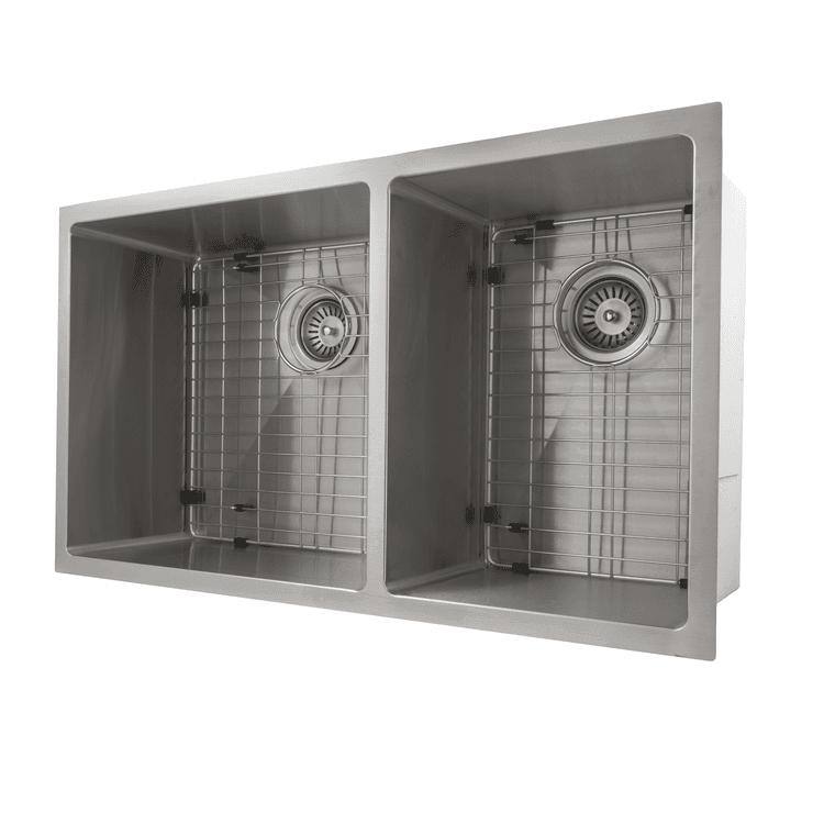 ZLINE Undermount Double Bowl Sink in Stainless Steel with Bottom Grid
