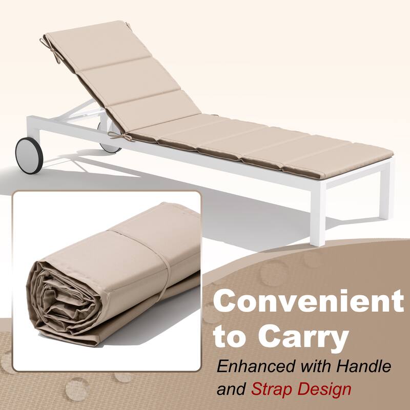 VredHom Outdoor Patio Chaise Lounge Rollable Cushion Lounger Pad