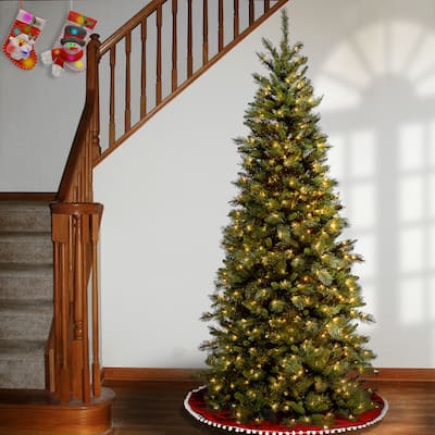 National Tree Company 6.5 ft. Tiffany Fir Slim Tree with Clear Lights - 6.5 Foot