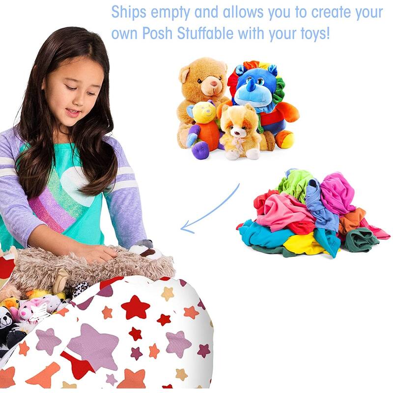 Kids Bean Bag Chair Cover Stuffed Animal Storage or Toy Organizer