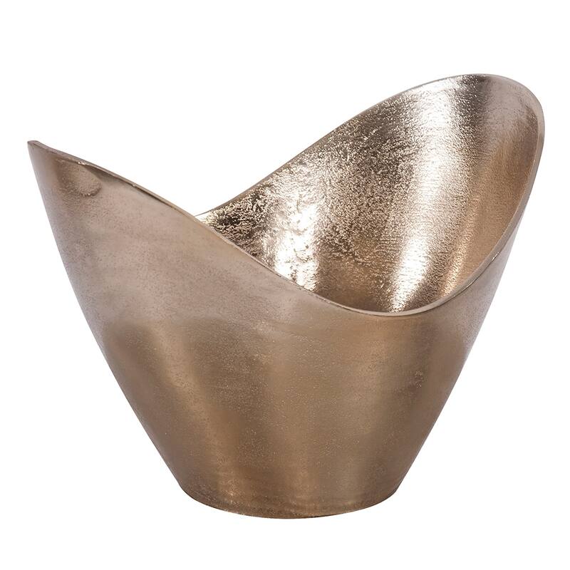 Allan Andrews Raw Gold Aluminum Decorative Hi-Lo Bowl