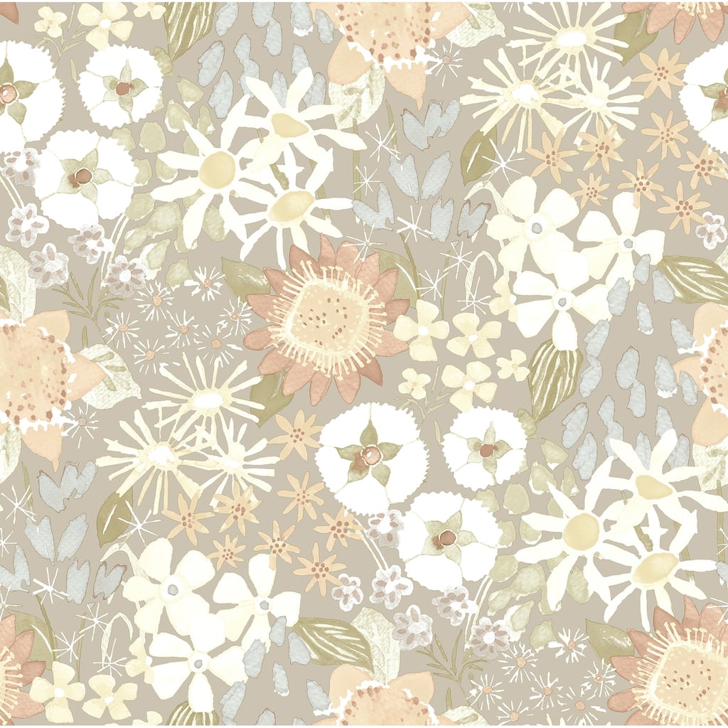 A-Street Prints Karina Pastel Wildflower Garden Wallpaper
