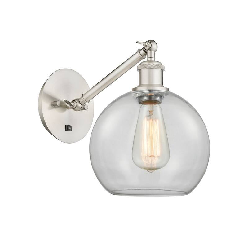 Innovations Lighting 317-1W-14-8 Athens Sconce Athens 14" Tall Wall - Brushed Satin Nickel / Clear