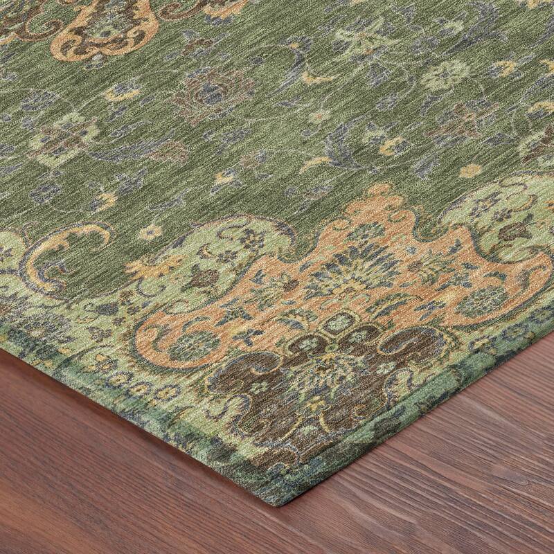 Machine Washable Indoor/ Outdoor Traditional Awaka Chantille Rug