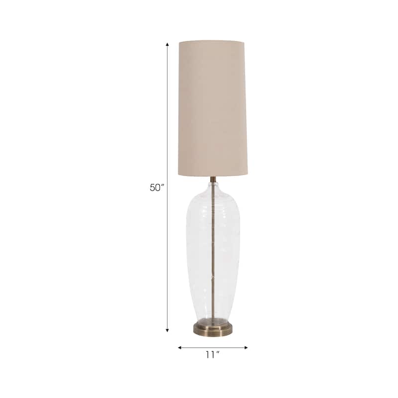 Sagebrook Home Modern Neutral Glass Bottle Table Lamp - 11" x 11" x 50"