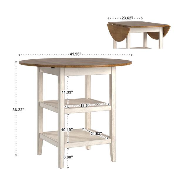 Eleanor Round Counter-height Drop-leaf Table by iNSPIRE Q Classic