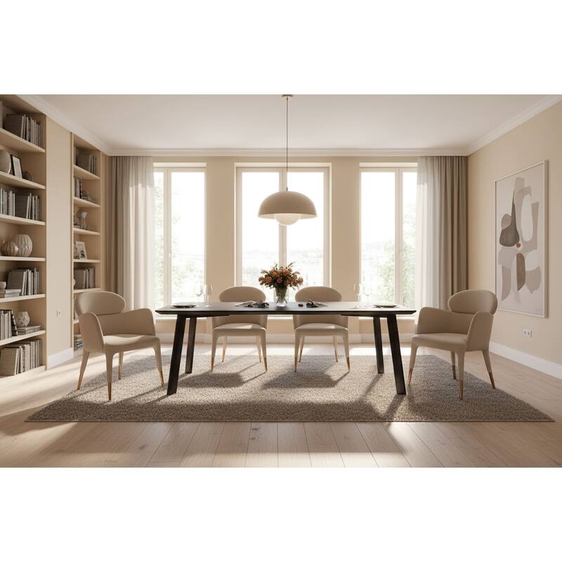 Modrest Chadwick Modern Ebony & Rosegold Dining Table