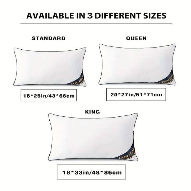 Set of 2 Fluffy Down Alternative Pillow,Luxury Hotel Pillow for Side Sleeping