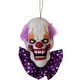 preview thumbnail 8 of 9, Haunted Hill Farm 20-In. Hanging Talking Clown Head, Halloween Decoration for Indoor or Covered Outdoor Display, , Purple