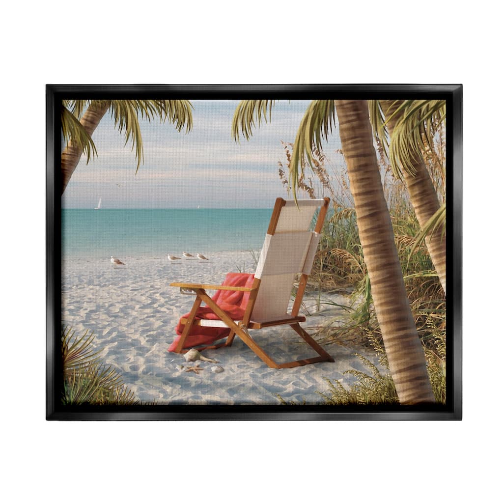 Stupell Tropic Breeze Beach Landscape Framed Floater Canvas Wall Art by Alan Giana