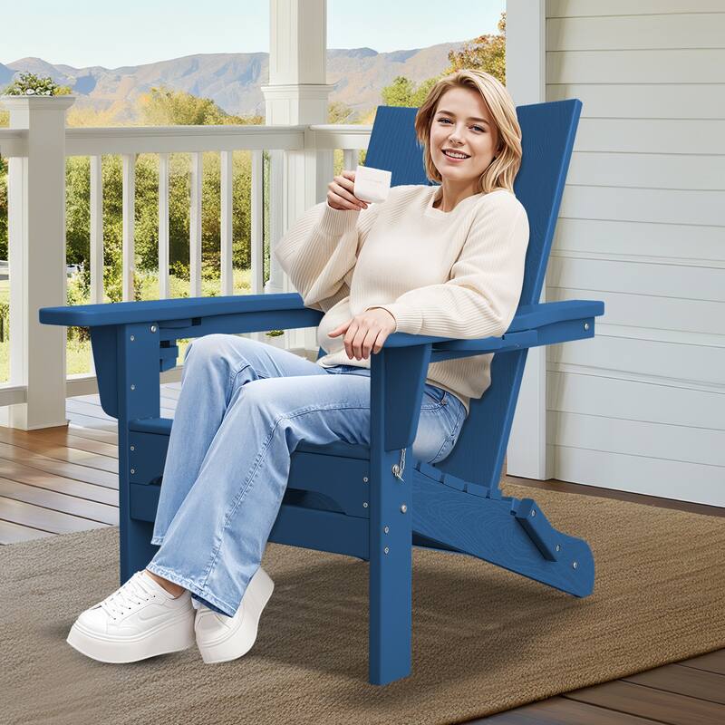 Foldable HDPE Modern Chair with Dual Cup Holders