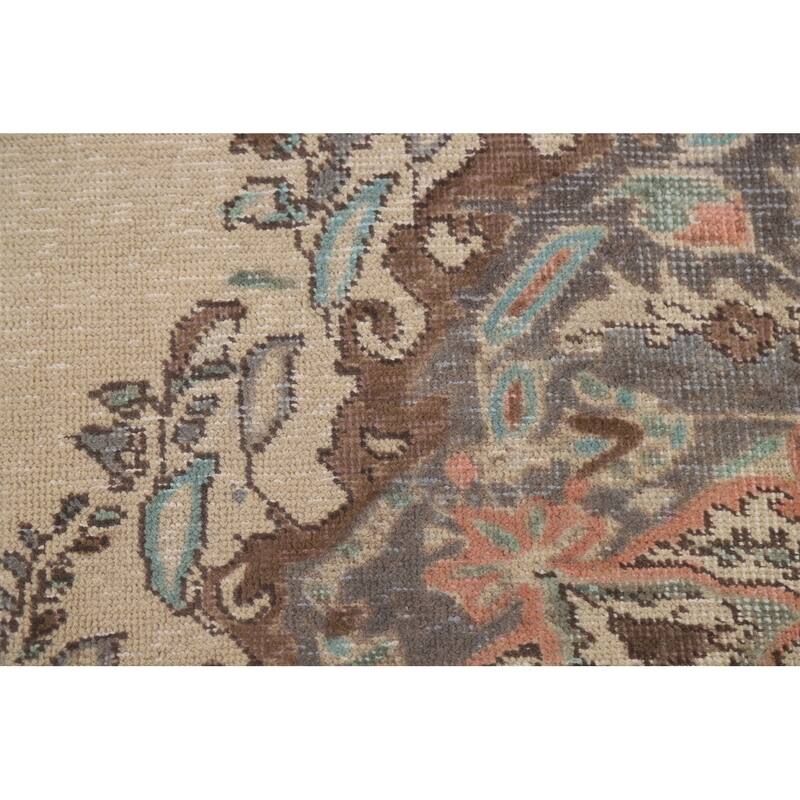 Distressed Tabriz Persian Antique Area Rug Living Room Wool Carpet - 6'4" x 9'2"
