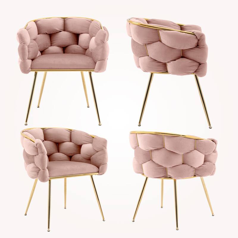 Modern Velvet Dining Chair with Metal Legs