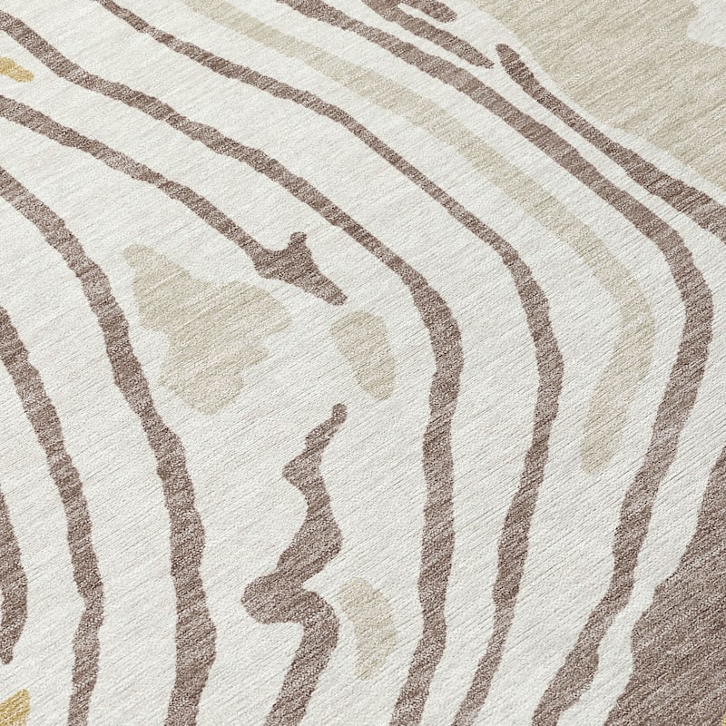 Machine Washable Indoor/ Outdoor Abstract Brushstrokes Chantille Rug