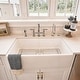 preview thumbnail 9 of 14, Austen Crisp White Fireclay 36" Single Bowl Farmhouse Apron Front Undermount Kitchen Sink and Drain