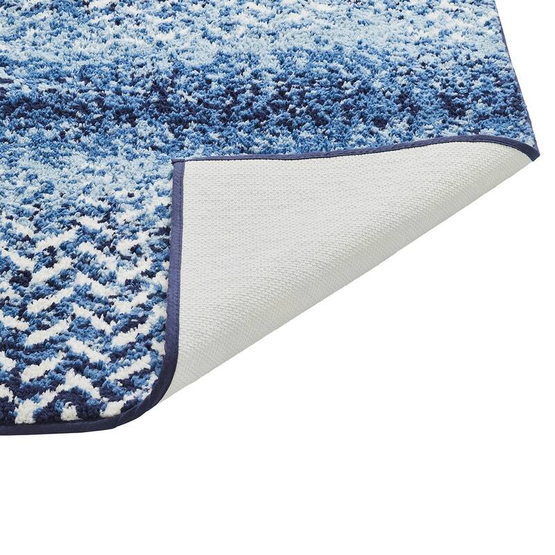 Better Trends 100% Micro Polyester 4&5 Pc Bathroom Rug Set-Casablanca Collection with Chevron Pattern, Machine Washable Bath Mat