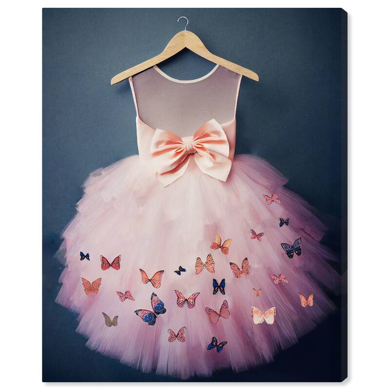 Wynwood Studio Fashion and Glam Tutu Teal Night Pink and Dark Blue Traditional Wall Art Canvas Print
