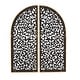 preview thumbnail 16 of 22, Brown Wooden Handmade Arched Floral Wall Decor with Intricate Carvings (Set of 2)