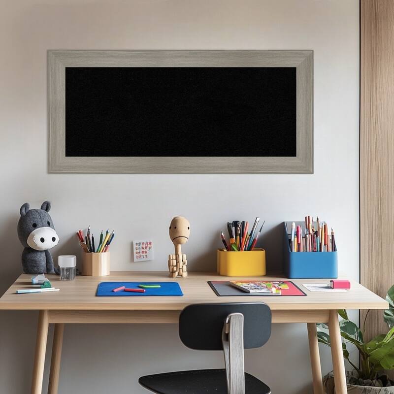 Grand Greywash Narrow Framed Cork Board - Bulletin Board, Organization Board, Pin Board