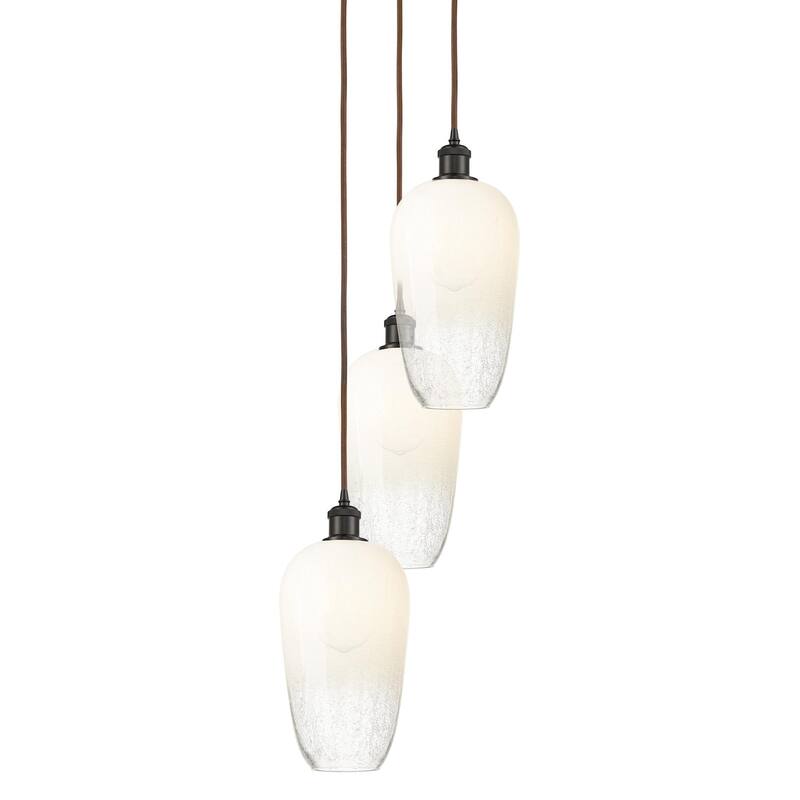 Innovations Lighting 113B-3P-46-14 Brookhaven Flute Pendant Brookhaven - Oil Rubbed Bronze / Opal