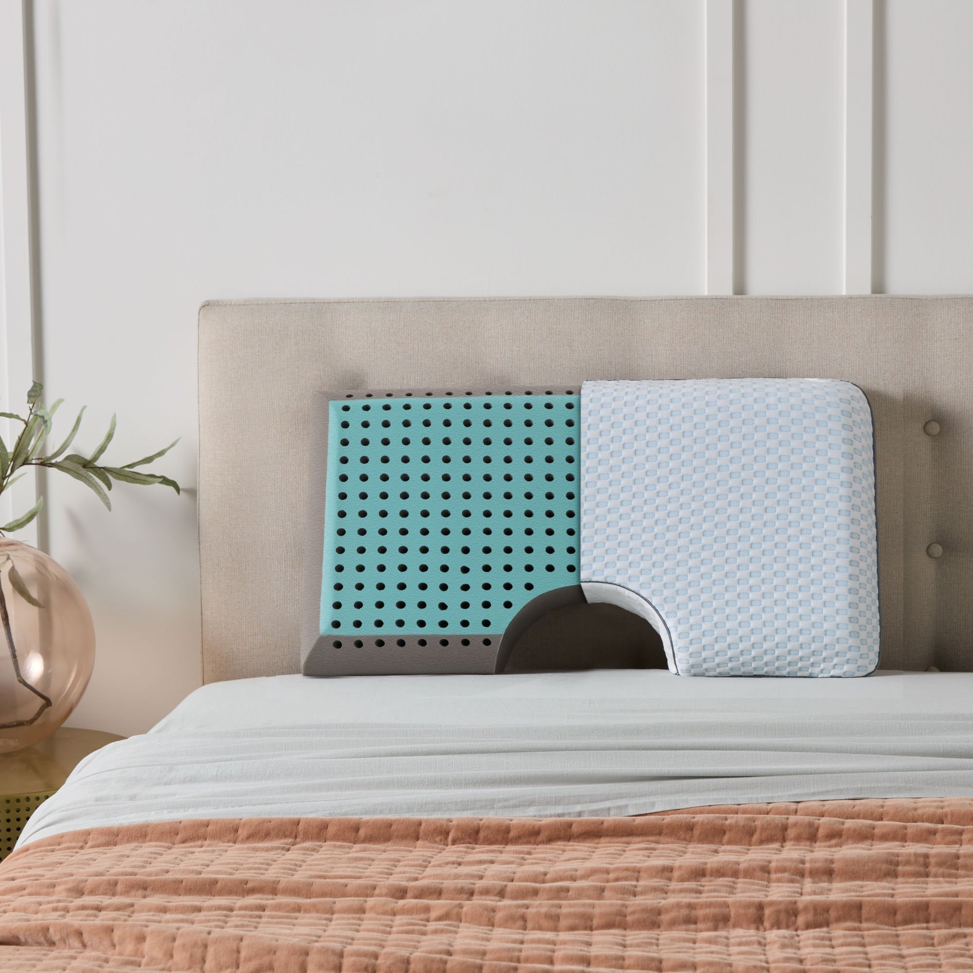 Bamboo memory foam pillow with cooling gel on sale