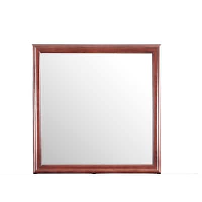Wooden Framed Square Dresser Mirror - 38" - Red