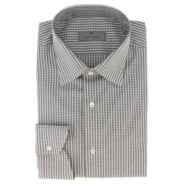 Shop Canali Grey Check Formal Shirts Overstock 25674438 45 17 75