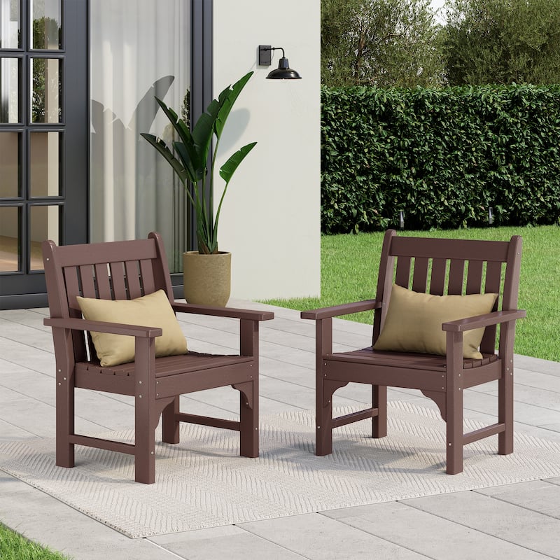 Laguna Outdoor Dining Poly Garden Arm Chair (Set of 2)