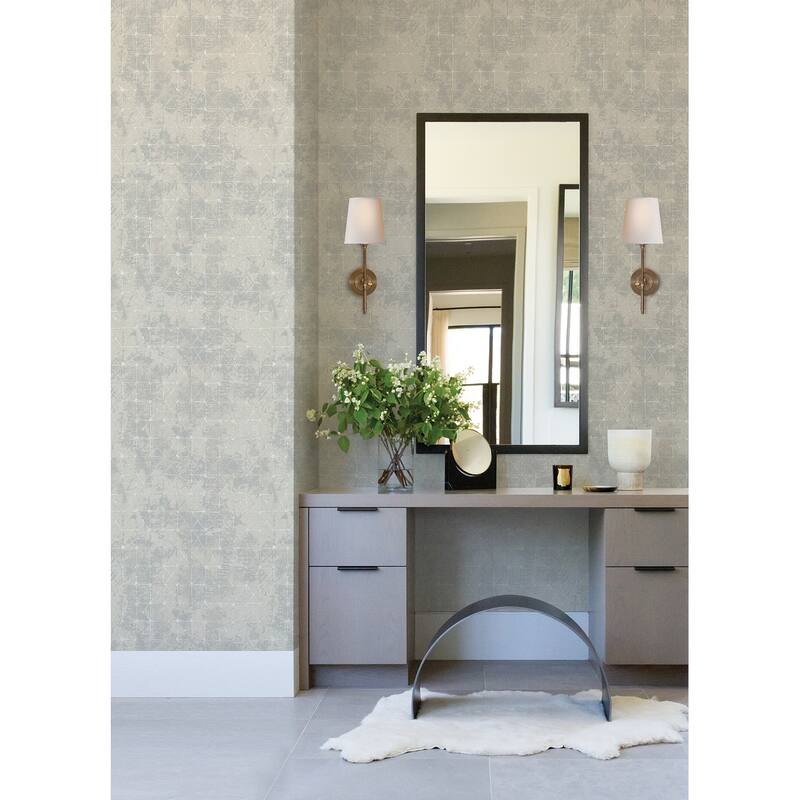 A-Street Prints Odell Pewter Antique Tiles Wallpaper