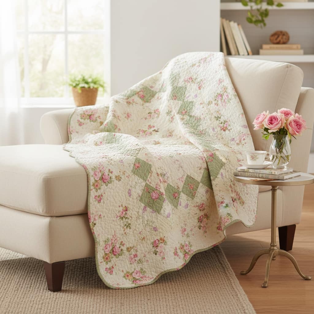 Greenland Home Fashions Bliss 100% Cotton Authentic Patchwork Throw Quilt