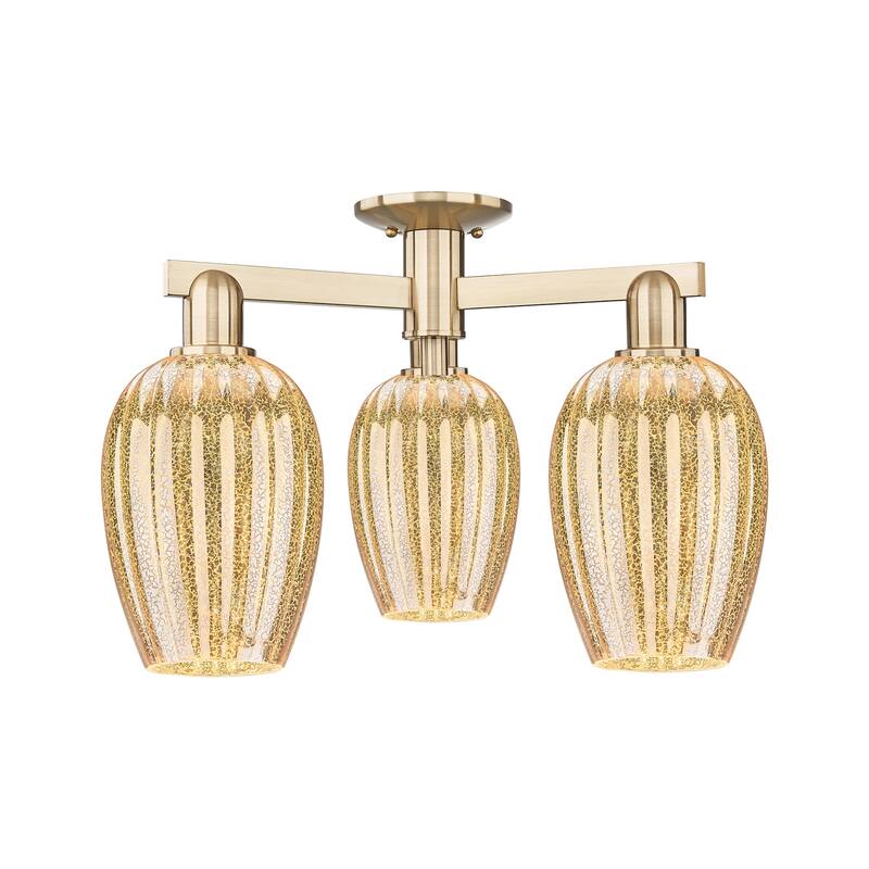 Innovations Lighting 716-3F-14-24 Preston Semi-Flush Preston 3 Light - Champagne Bronze / Mercury