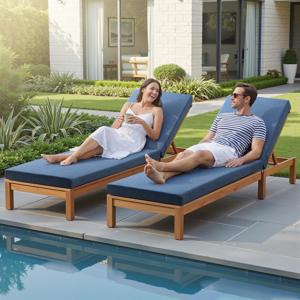 Pocassy 71x22 Inch Outdoor Chaise Lounge Cushions with Zipper