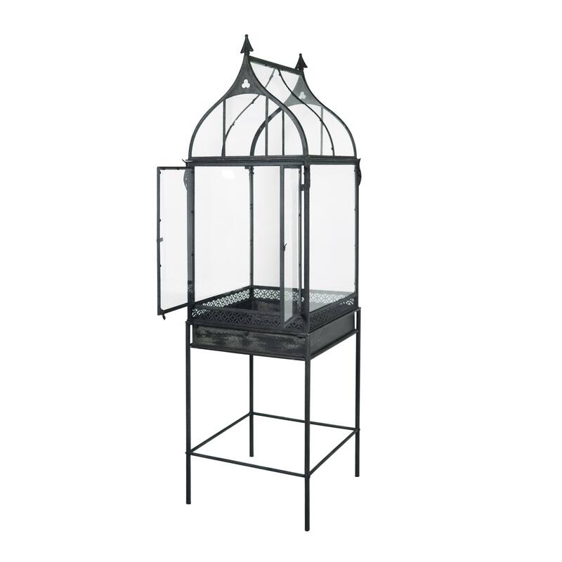 Metal and Acrylic Display Case and Terrarium with Legs - 21.3"L x 21.3"W x 74.8"H